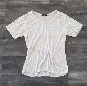 White Solid Pocket Detailed Melville Short Sleeve